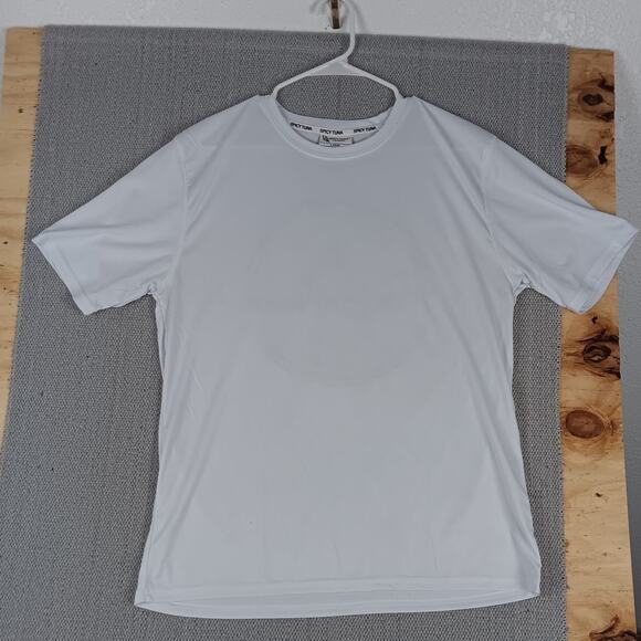 Spicy Tuna Performance T Shirt L White Fishing Port Aransas Texas Keep it Salty - Picture 2 of 10